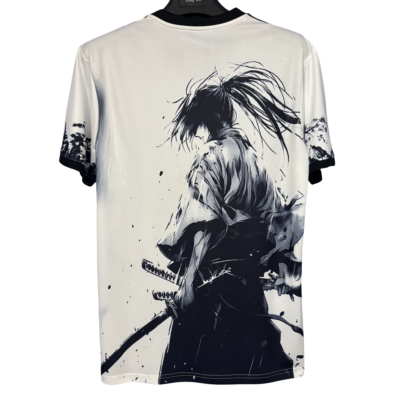 Back view of Japan Red Sun Samurai football jersey featuring warrior art