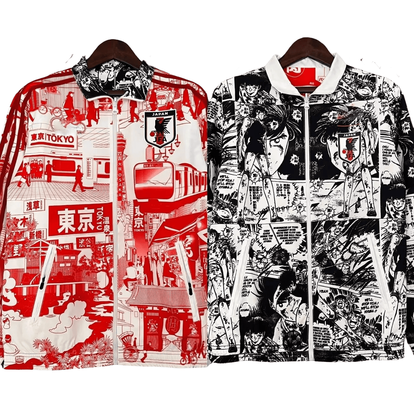 Japan reversible zip jacket tokyo red tsubasa black artwork
