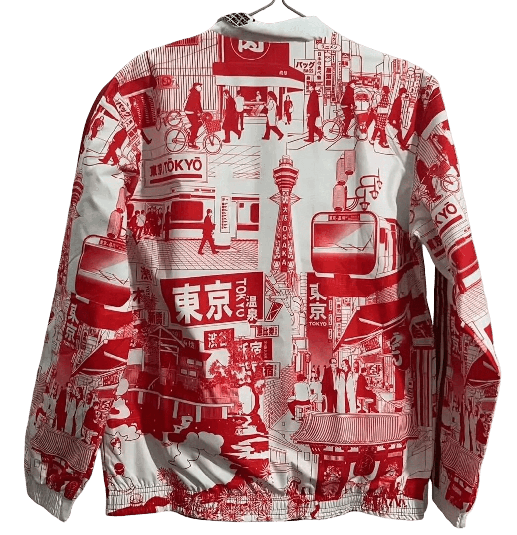 Reversible jacket japan tokyo red manga black streetwear
