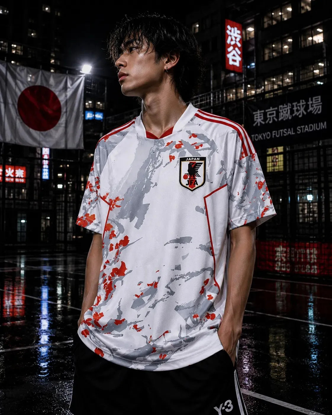 Japan Sakura White Soccer Jersey