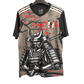 Japan black soccer jersey samurai armor red cherry blossom warrior front
