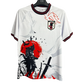 Japan samurai calligraphy ink red sun football jersey brushstroke art front
