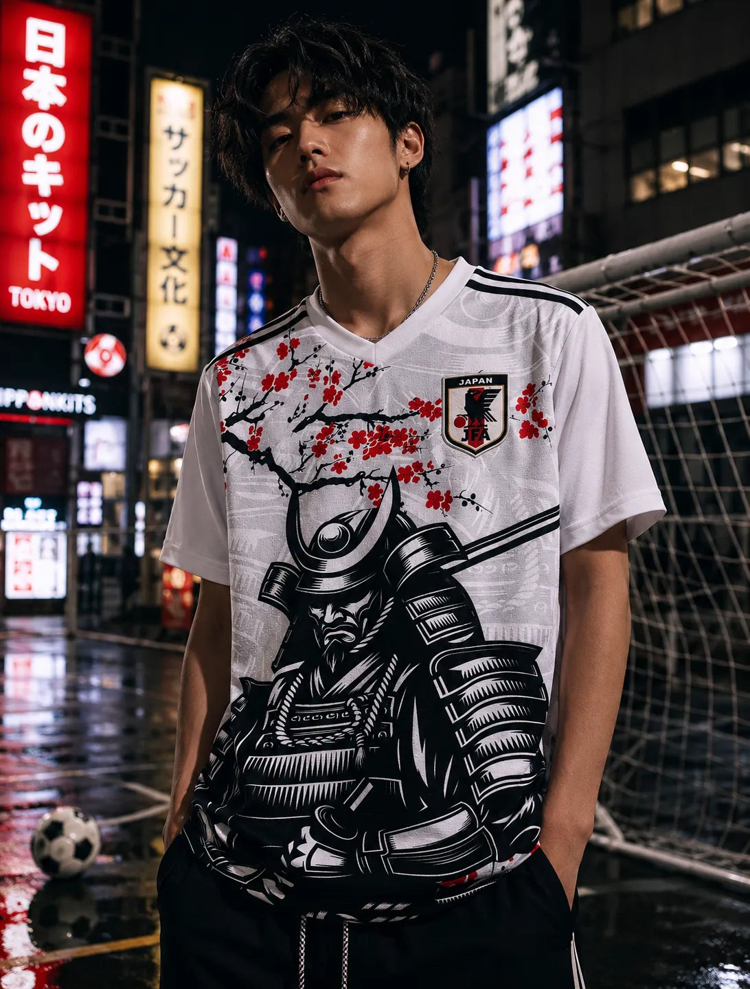 Japan Samurai Cherry Blossom Soccer Jersey