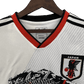 japan white soccer jersey with red and black samurai dragon design