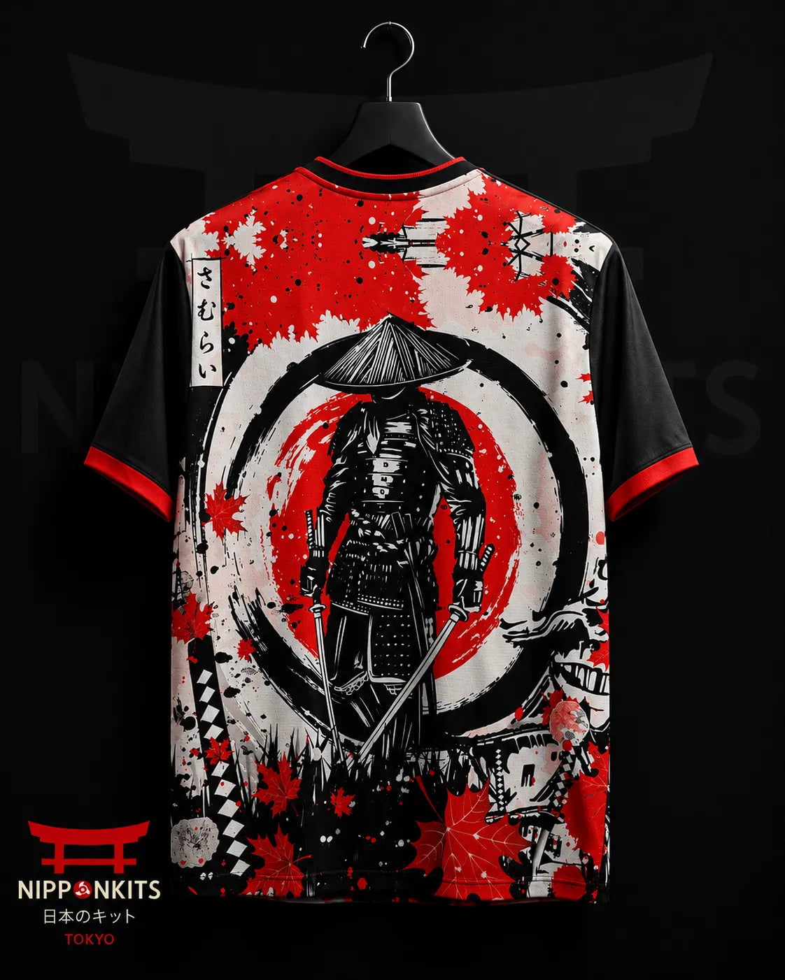 Japan Samurai Katana Red Black Soccer Jersey