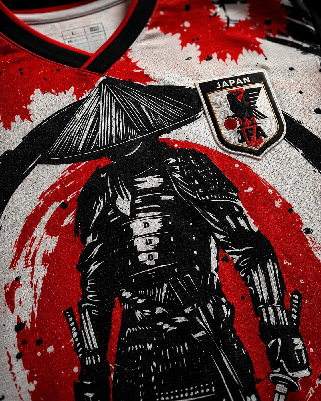 Japan Samurai Katana Red Black Soccer Jersey