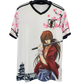 Front of Japan Samurai Kenshin soccer jersey with katana and cherry blossoms