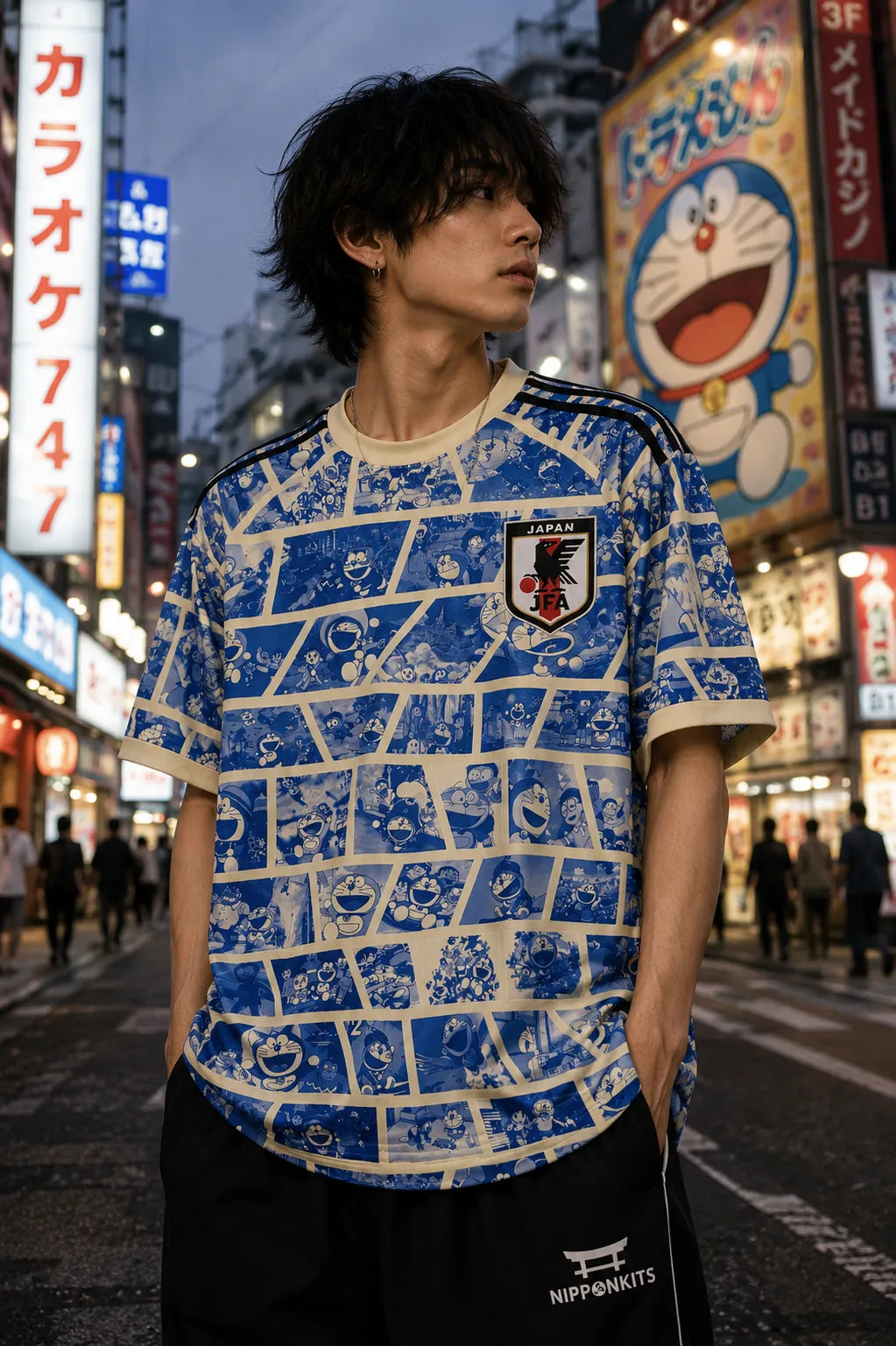 Japan Soccer Jersey Blue Manga
