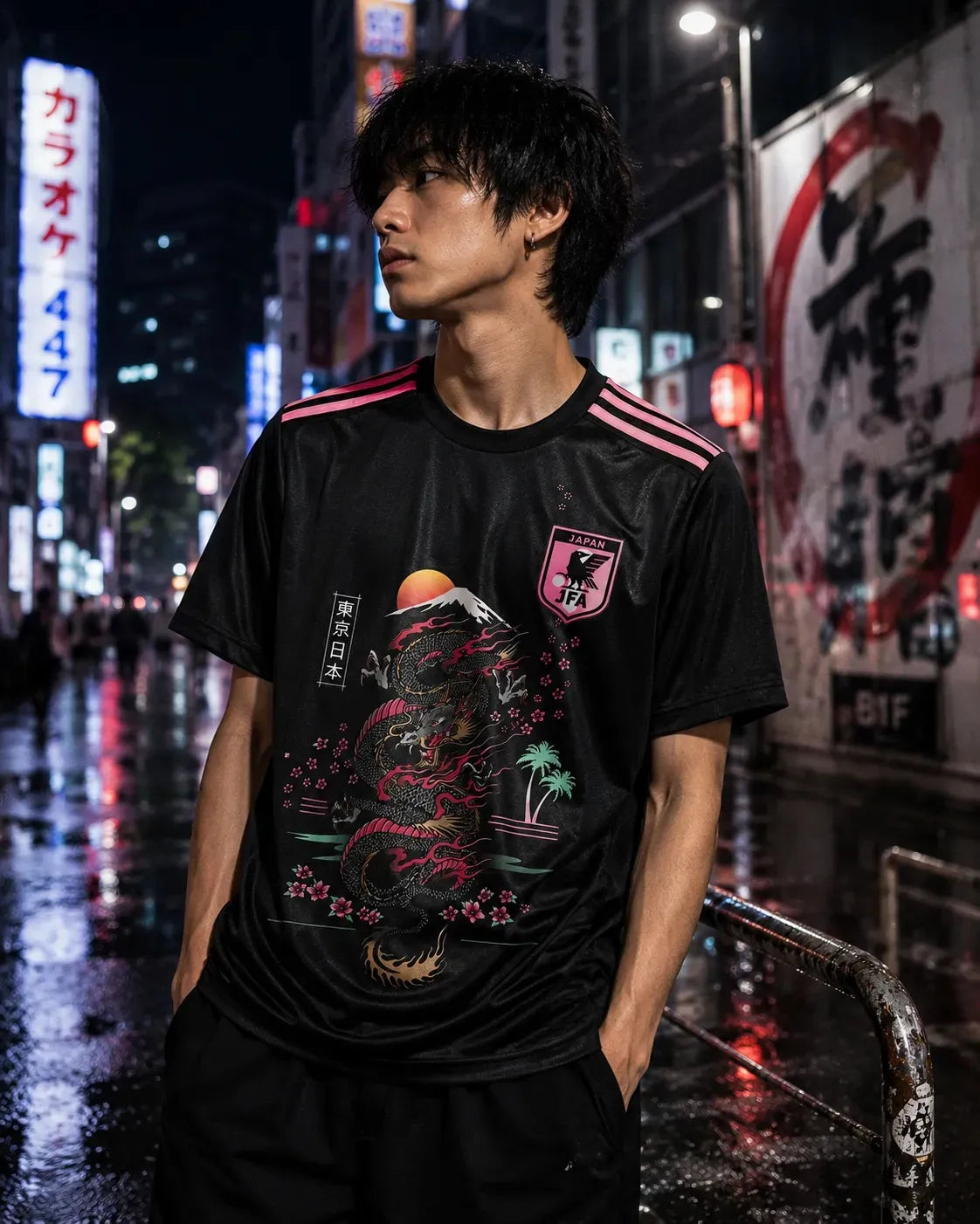 Japan Special Dragon Jersey Black Pink