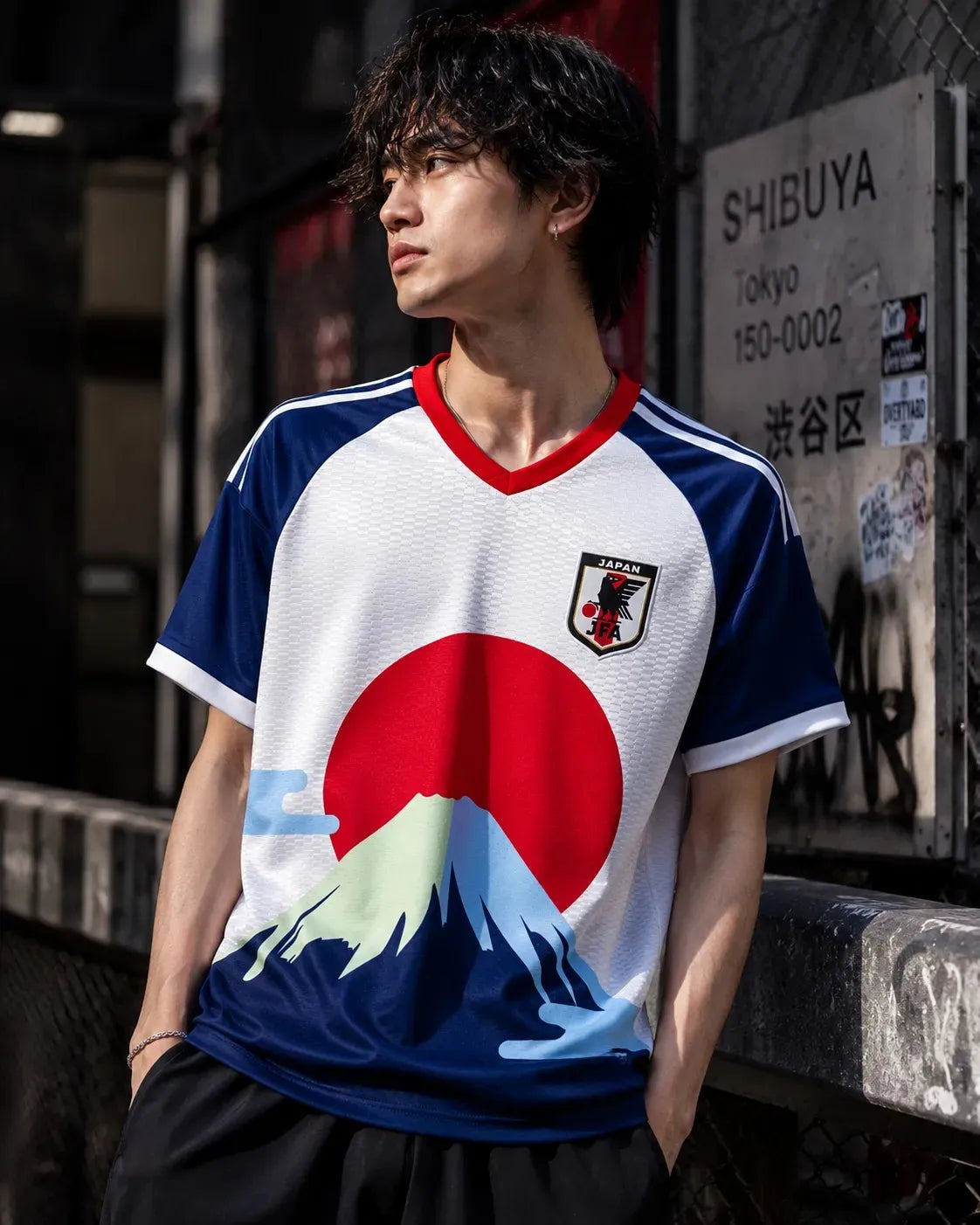 Japan Sunset Pagoda Football Jersey