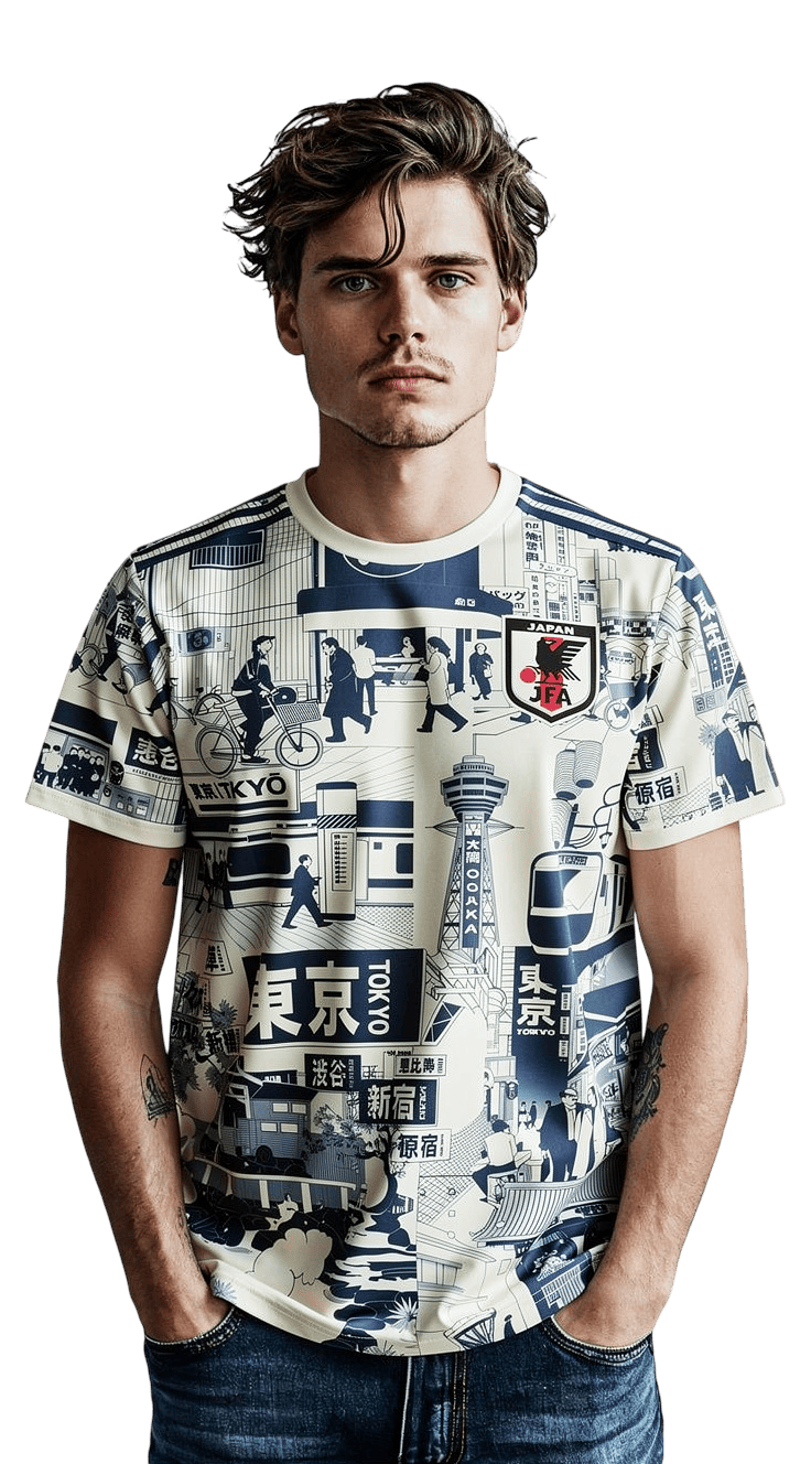 Japan Tokyo Blue Jersey WORN BY MODEL