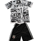 black white tokyo kids soccer jersey