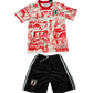 Japan Tokyo Red kids football kit with city design