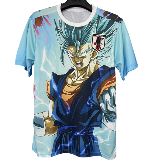 Front view of Japan Vegito Super Saiyan Blue Jersey – anime football shirt