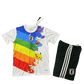 Japan White Pokémon Rainbow kids football kit with Pikachu design