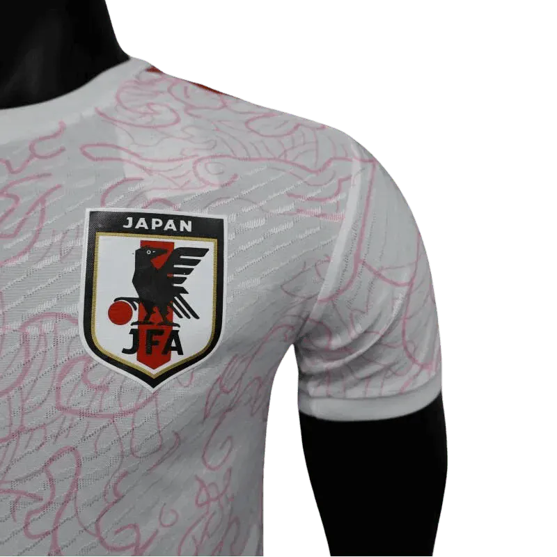 White JFA crest on pink Japan jersey – NipponKits