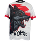 Japanese concept football jersey featuring roaring wolf artwork