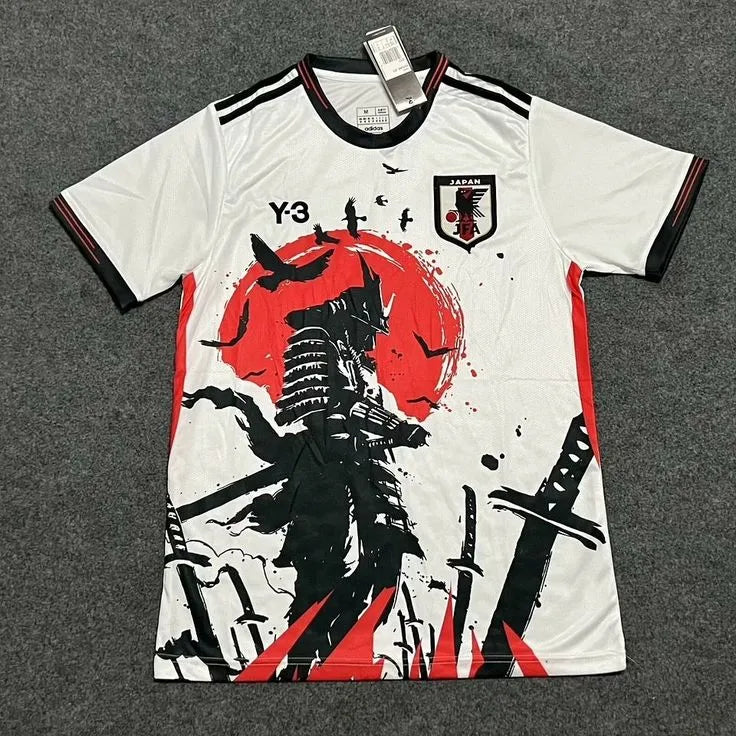 Limited Edition Japan Football Kit in white and blue, proudly worn by fan after purchase from NipponKits
