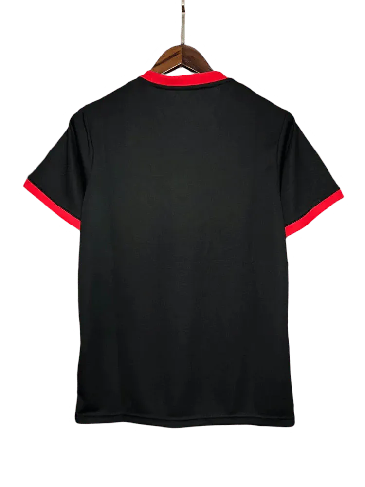 Goku Black shirt featuring villain transformation artwork in red and black soccer jersey design