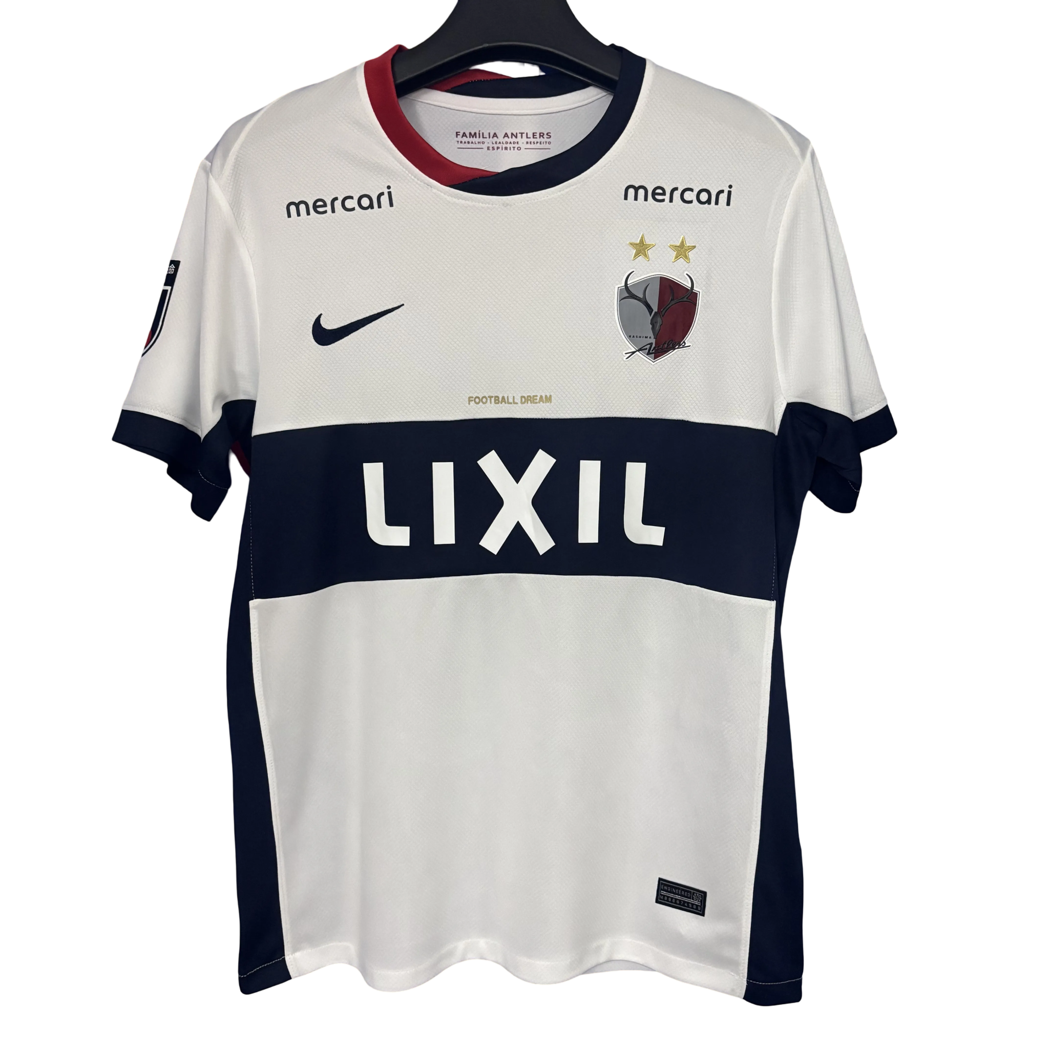 Kashima Antlers 2025/26 Away Football Jersey white and navy