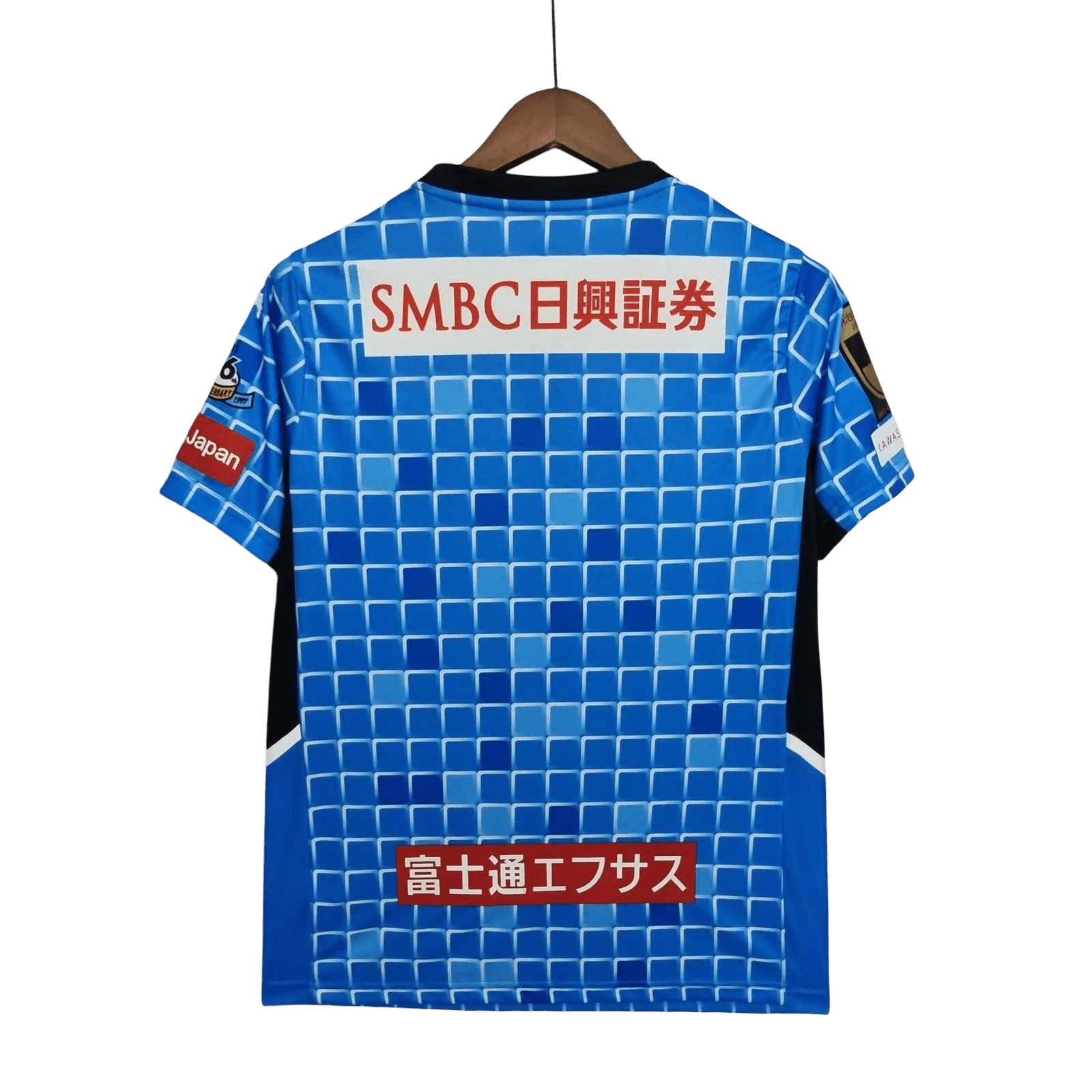 J league jersey Kawasaki Frontale home blue grid pattern champions kit authentic