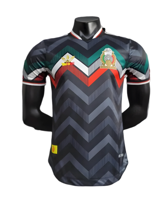 Mexico Dragon Ball black jersey with anime crest and chevron design – free worldwide shipping and 30-day free returns