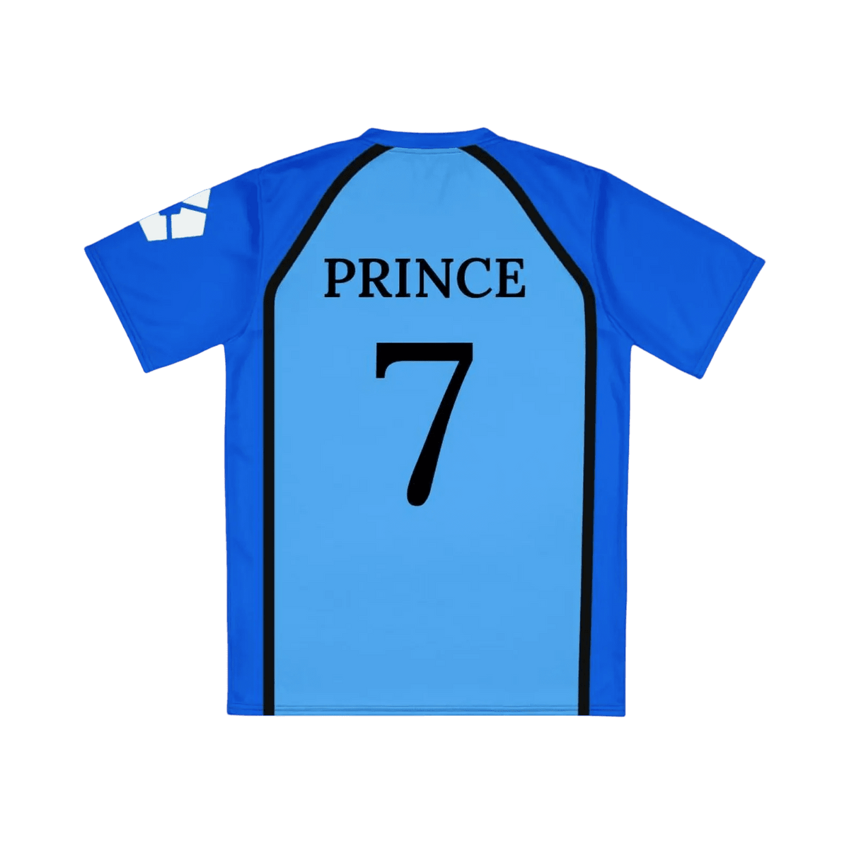 Manshine City Blue Lock jersey with 'PRINCE' and number '7' on a white background