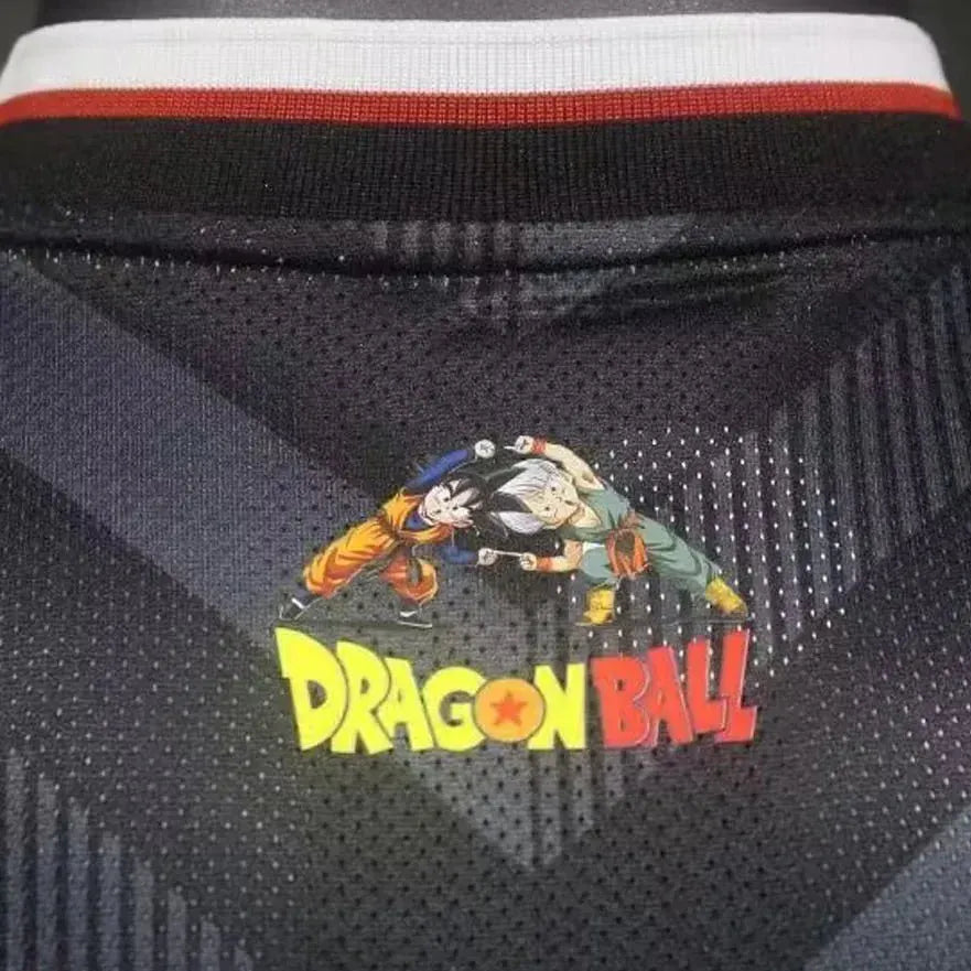 Mexico Dragon Ball black jersey with anime crest and chevron design – free worldwide shipping and 30-day free returns