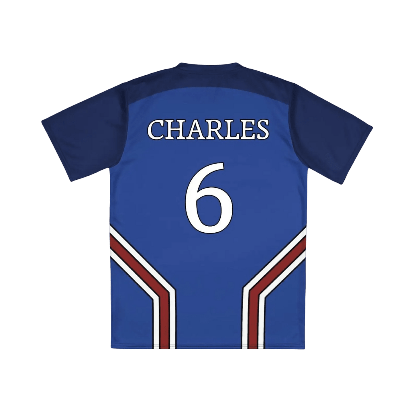 PXG Blue Lock  jersey with 'CHARLES' and number '6' on a white background
