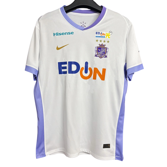 Sanfrecce Hiroshima 2025/26 Away Football Jersey white and lavender