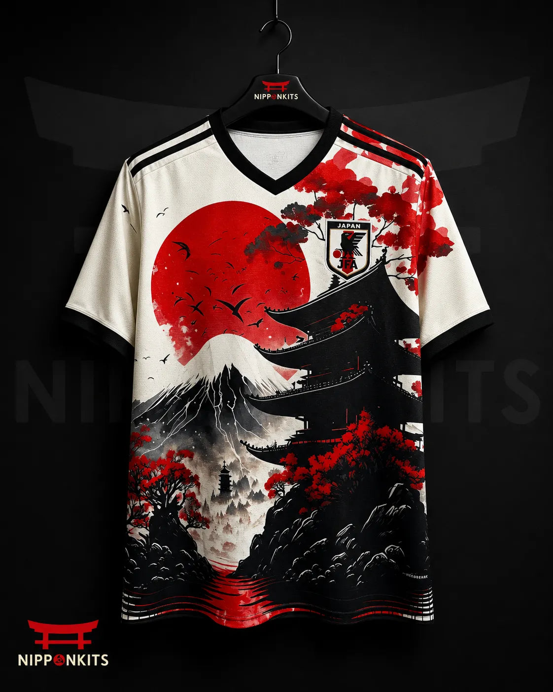 Japan Temple Red Moon Jersey