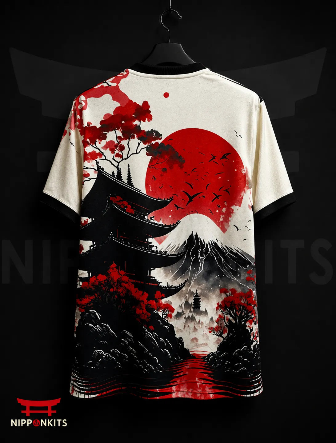 Japan Temple Red Moon Jersey