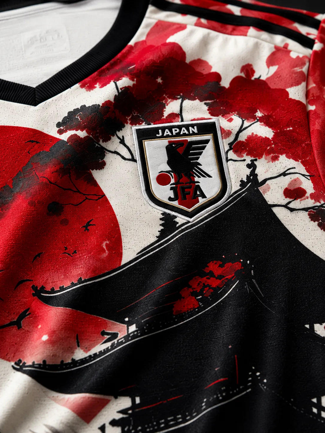 Japan Temple Red Moon Jersey