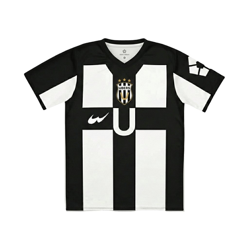 Ubers Blue Lock jersey with brand logos on a black background