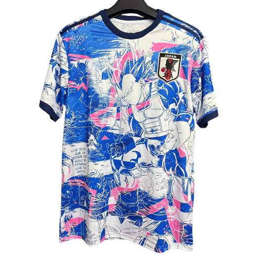 Front view of Vegeta Blue Japan DBZ Jersey 2025 anime football shirt