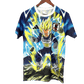 Vegeta shirt featuring Super Saiyan form with yellow and green electrical lightning effects by NipponKits Store