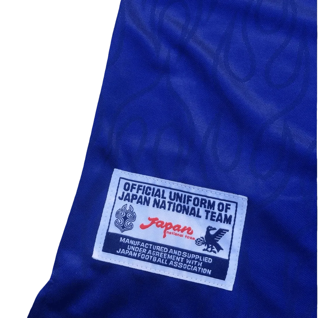Official uniform of Japan national team patch on 1998 ASICS home jersey