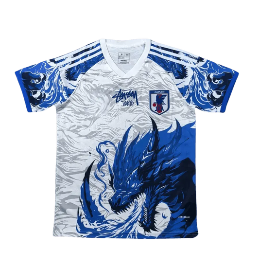 japan blue dragon stussy jersey wave dragon football shirt