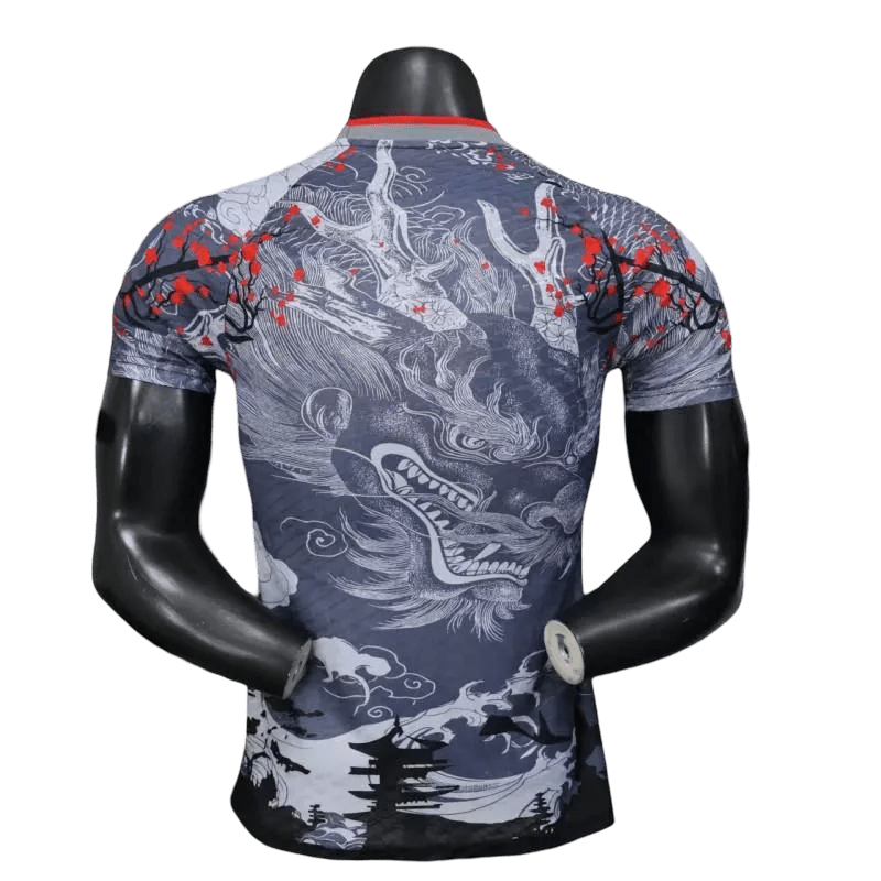 japanese dragon football shirt with cherry blossom design