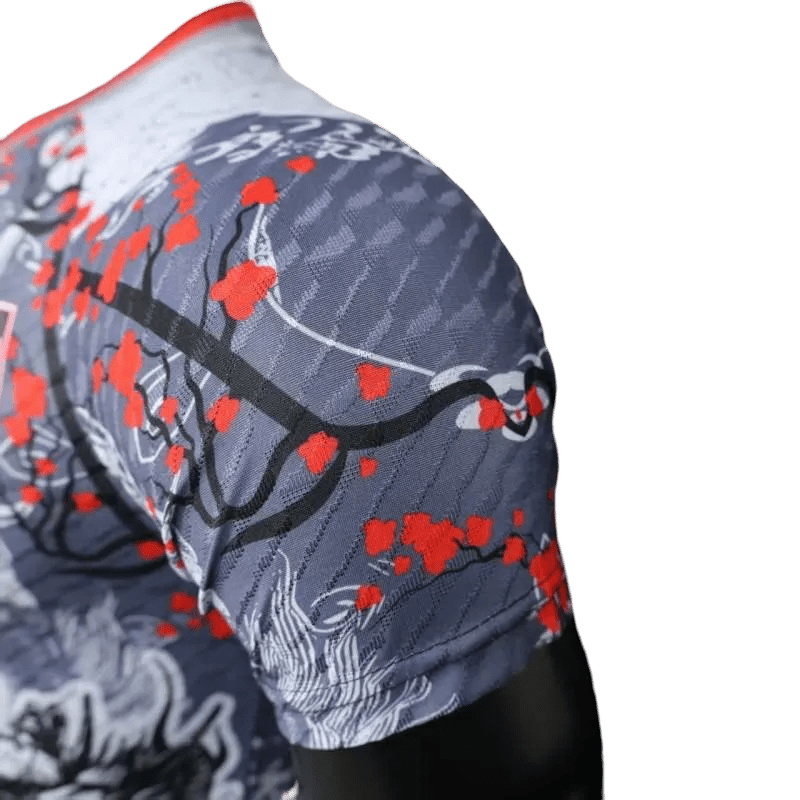 japan dragon jersey red collar black base