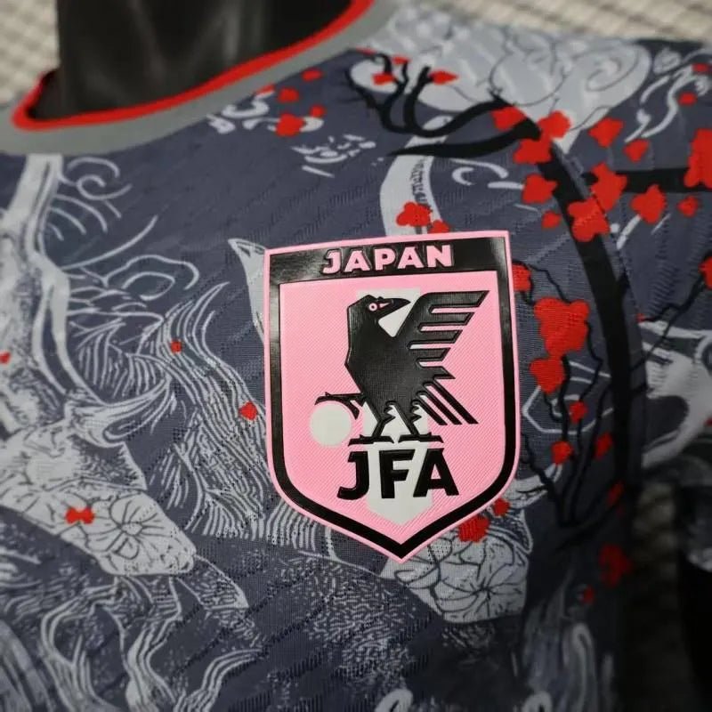 anime-inspired japan soccer jersey grey and white