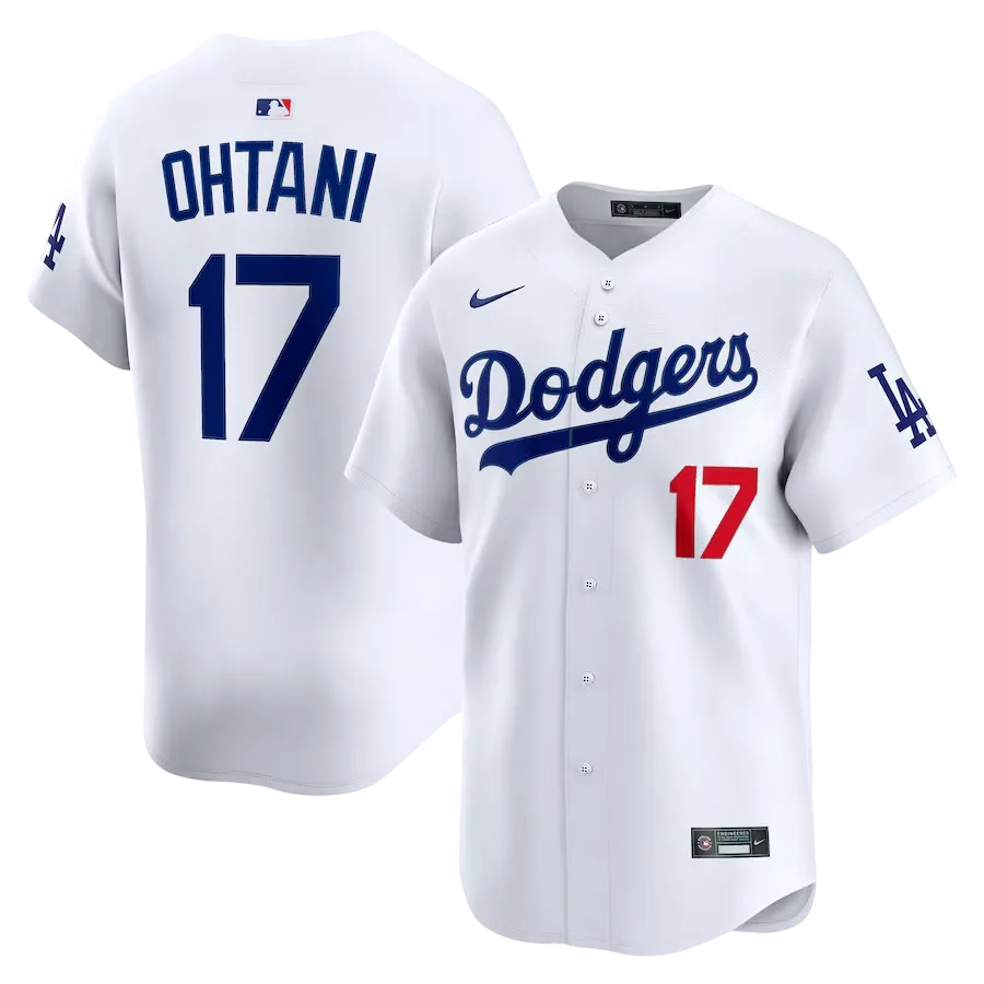 Baseball jersey Ohtani #17 Dodgers white blue red premium construction moisture-wicking NIPPONKITS quality