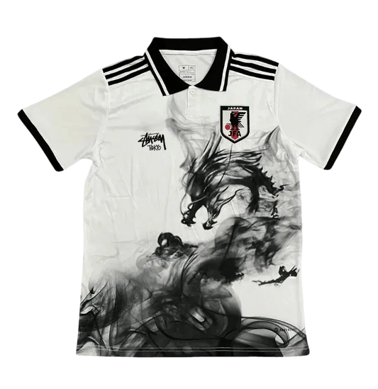 japan stussy ink dragon jersey smoke style football shirt